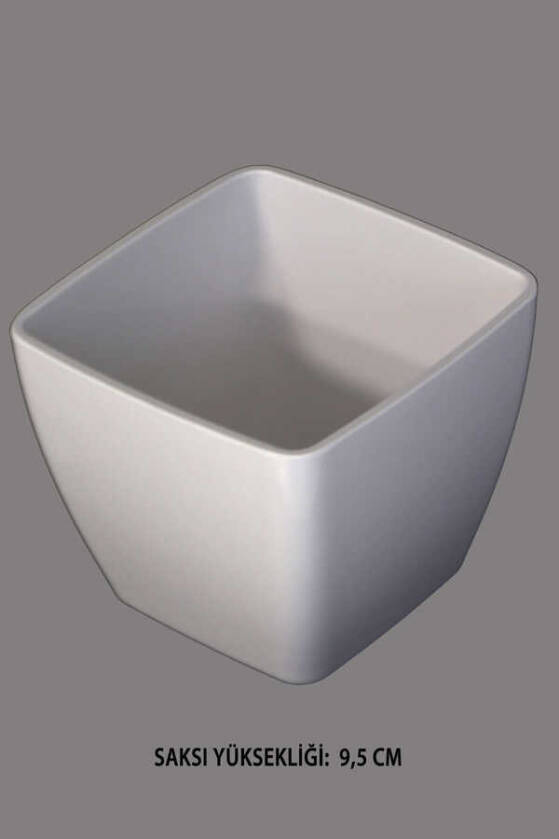 Melamin Saksı Model 8 Beyaz 9,5 cm - 1