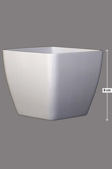 Melamin Saksı Model 9 Beyaz 8cm - Yapay Çiçek Sitesi
