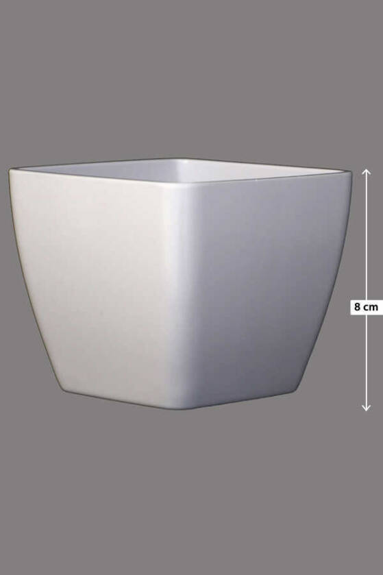 Melamin Saksı Model 9 Beyaz 8cm - 1