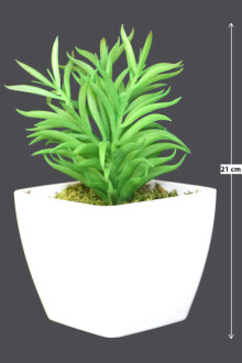 Melamin Saksıda Yapay Succulent Sukulent Peperomia 21cm - Yapay Çiçek Sitesi
