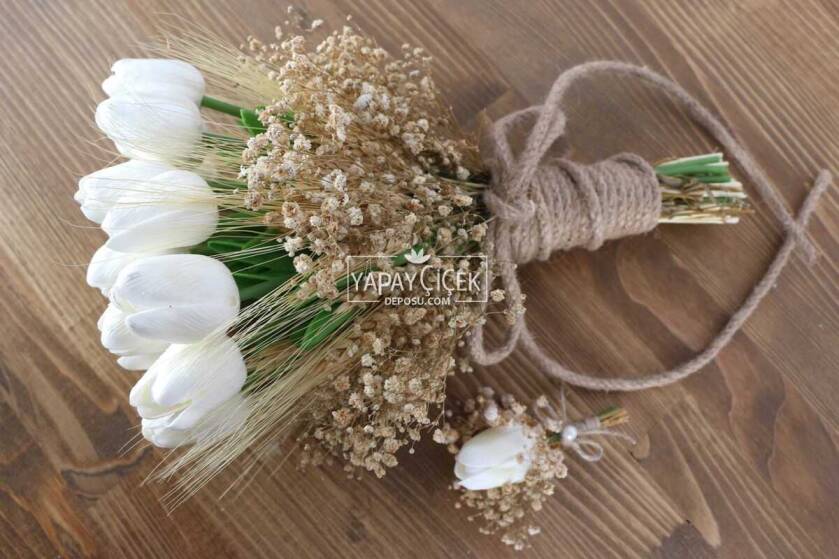 Melia Gelin Buketi Islak Lale Cipso 2li Set - 3