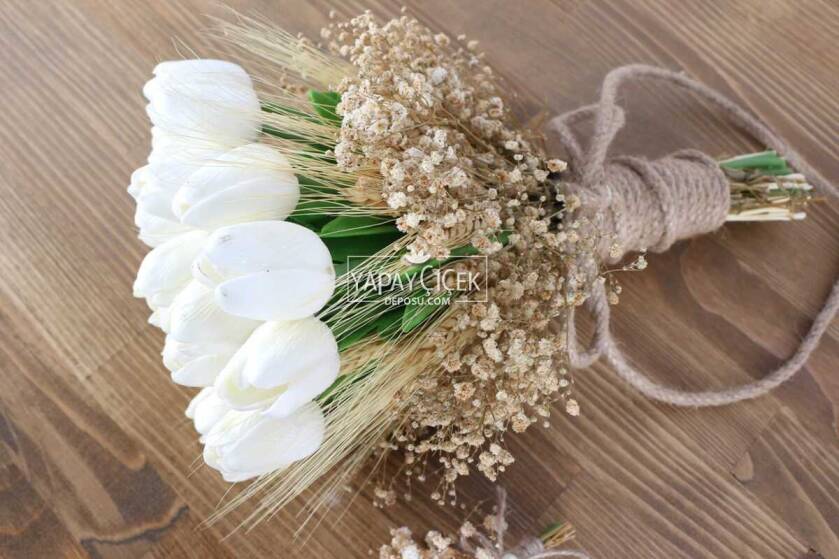 Melia Gelin Buketi Islak Lale Cipso 2li Set - 4