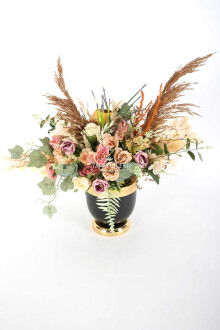 Metal Vazoda Lüx Yapay Çiçek Tanzimi Alaçam - 2