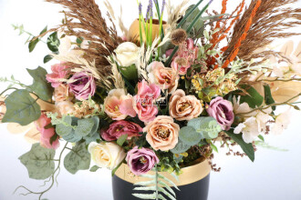 Metal Vazoda Lüx Yapay Çiçek Tanzimi Alaçam - 3