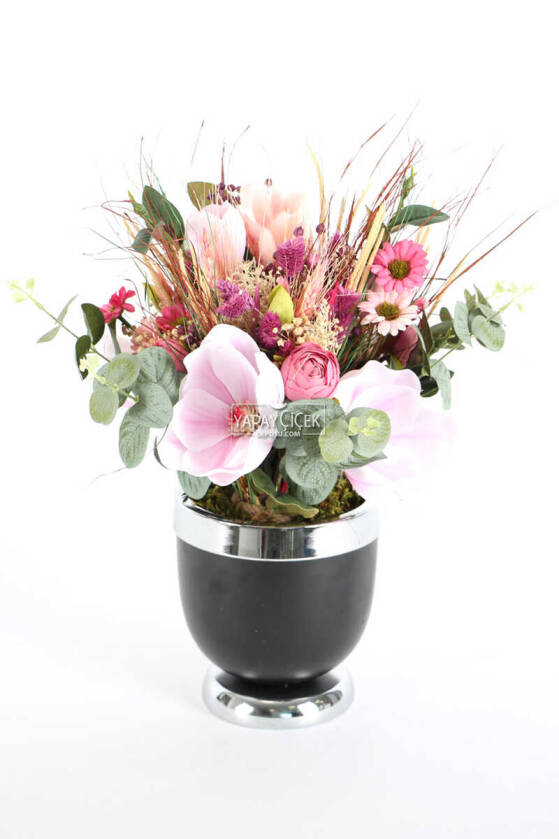 Metal Vazoda Lüx Yapay Çiçek Tanzimi Gölköy - 1