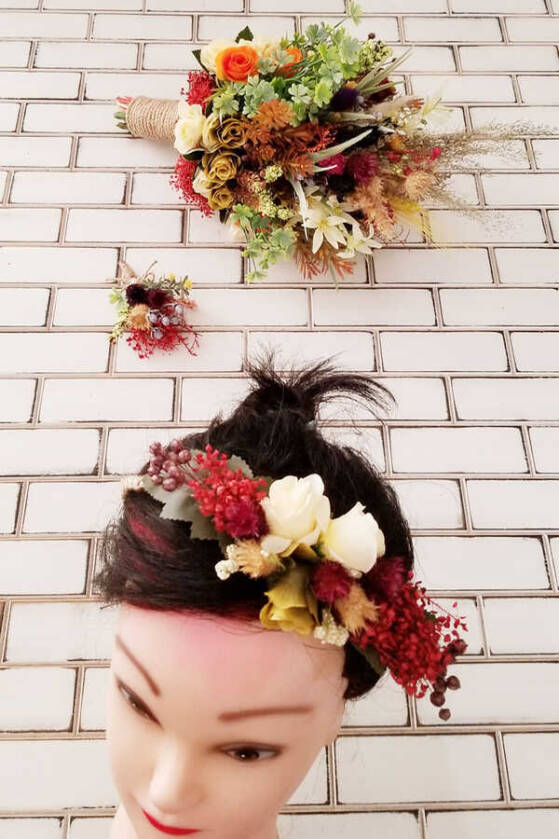 Pekin Büyük Kuru Çiçek Gelin Buketi 3lü Set - 4