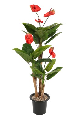 Plastik Saksıda Antoryum Ağacı 160 cm (Anthurium) - Yapay Çiçek Sitesi