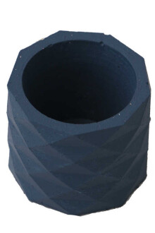 Renkli Geo Mini Beton Saksı Antrasit Mavi - 2