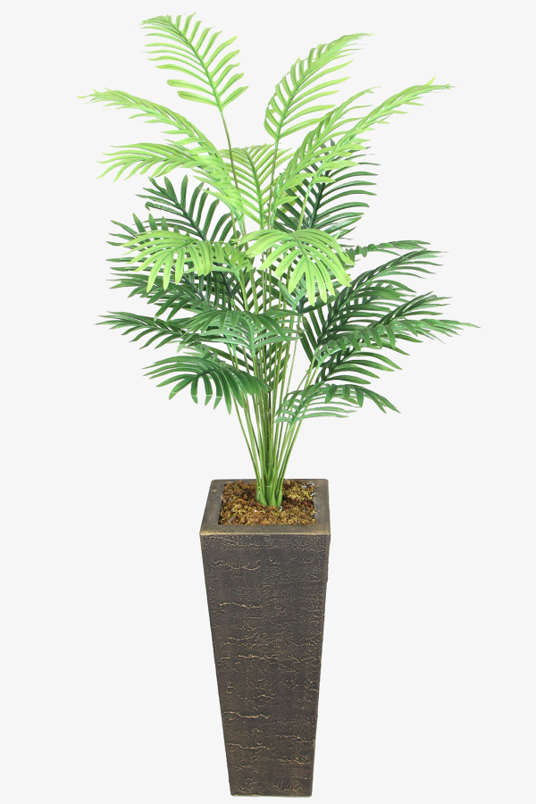 Eskitme Gold Saksıda Yapay 24 Dallı Areka Ağacı 165 cm - 2