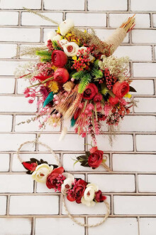 Sanya Şakayık ve Kuru Çiçek Gelin Buketi 3lü Set - 4