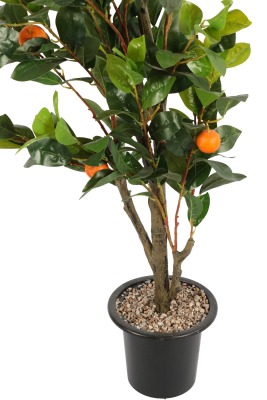 Siyah Plastik Saksıda Yapay Portakal Ağacı 190 cm - 2