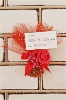 Söz Nişan Nikah Kına Mevlit Bebek Lavanta Kesesi Kırmızı - Yapay Çiçek Sitesi