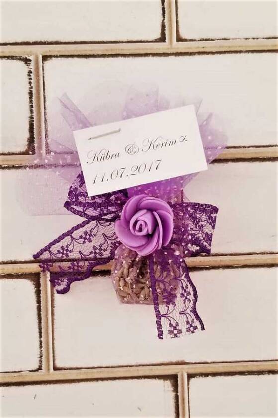 Söz Nişan Nikah Kına Mevlit Bebek Lavanta Kesesi Mor - 1