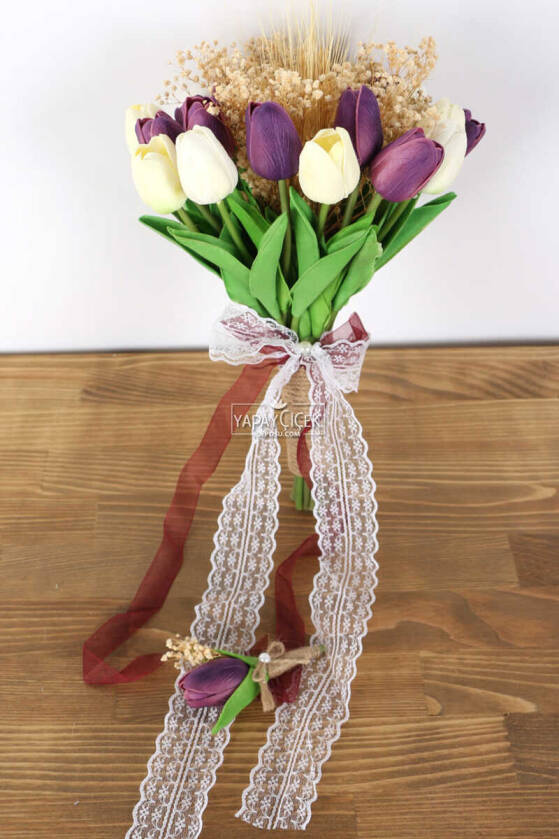 Viola Yapay Gelin Çiçeği 2li Set - 2