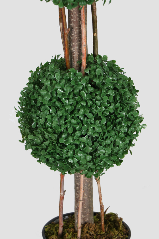 Yapay 2 Katlı Mini Şimşir Ağacı 80 cm Siyah Saksılı - 2