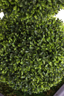 Yapay 2li Şimşir Top 110cm (Dekoratif Ahşap Saksılı) - 4