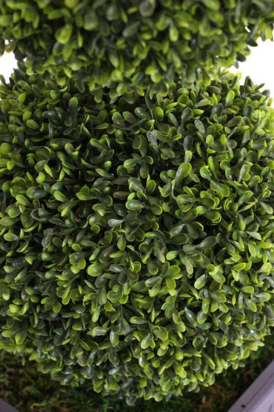 Yapay 2li Şimşir Top 110cm (Dekoratif Ahşap Saksılı) - 4