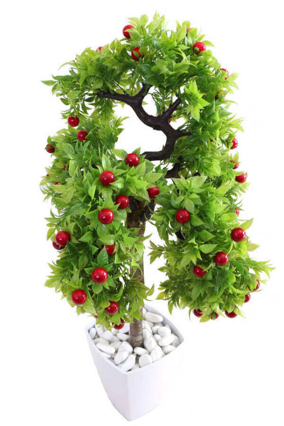 Yapay 5 Budaklı Kiraz Şöleni Ağacı Melamin Saksıda 80 cm - 2