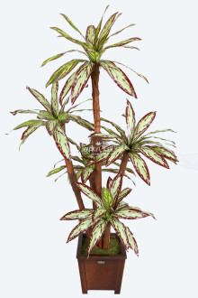 Yapay 5 Gövdeli Ağaç 180 cm Kiremit-Yeşil - Yapay Çiçek Sitesi