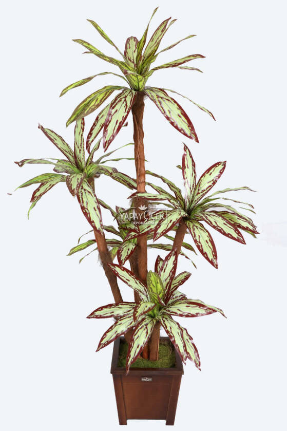 Yapay 5 Gövdeli Ağaç 180 cm Kiremit-Yeşil - 1