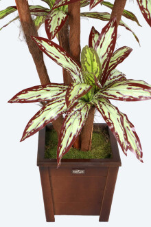 Yapay 5 Gövdeli Ağaç 180 cm Kiremit-Yeşil - 4