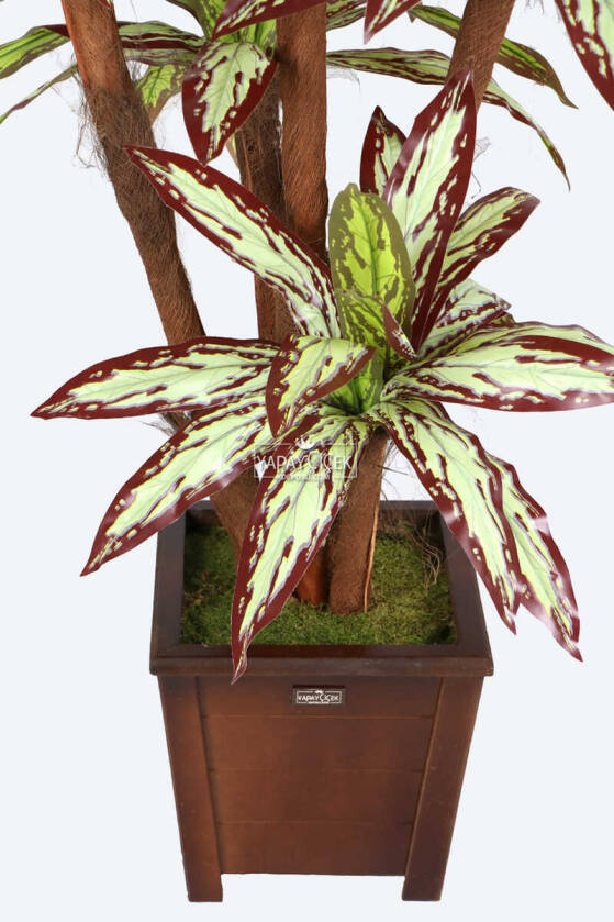 Yapay 5 Gövdeli Ağaç 180 cm Kiremit-Yeşil - 4