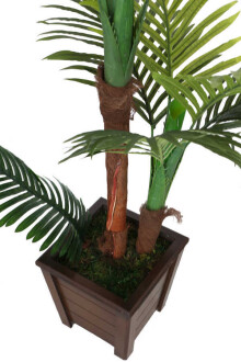 Yapay Ağaç Areka Palmiyesi Ahşap Saksıda 155cm - 4