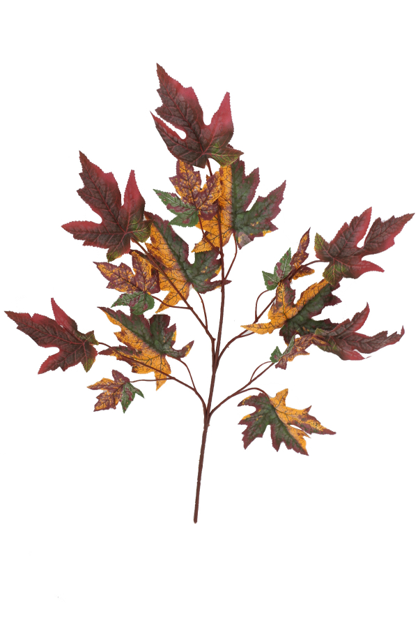 Yapay Akça Ağacı Dalı 70 cm Bordo-Sarı-Yeşil - 1