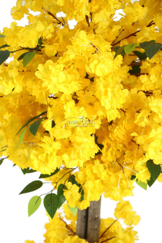 Yapay Bahar Dalı Ağacı 2 Gövdeli Sarı 180 cm - 3