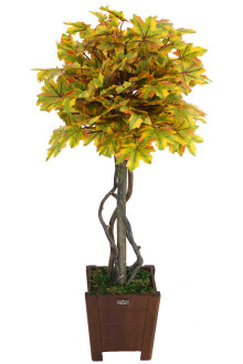 Yapay Bodur Çınar Ağacı 110 cm Sonbahar - 2