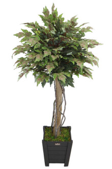 Yapay Bodur Çınar Ağacı 140 cm Yeşil-Kiremit - Yapay Çiçek Sitesi