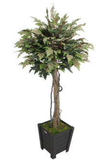 Yapay Bodur Çınar Ağacı 140 cm Yeşil-Kiremit - 2