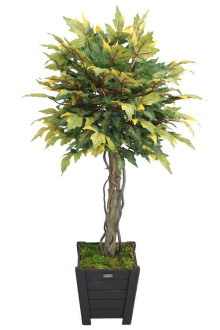 Yapay Bodur Çınar Ağacı 140 cm Yeşil-Sarı - Yapay Çiçek Sitesi