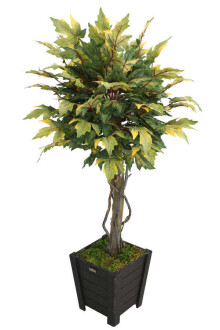 Yapay Bodur Çınar Ağacı 140 cm Yeşil-Sarı - 3