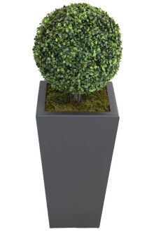 Yapay Büyük Şimşir Top 100cm (Dekoratif Ahşap Saksılı) - 3