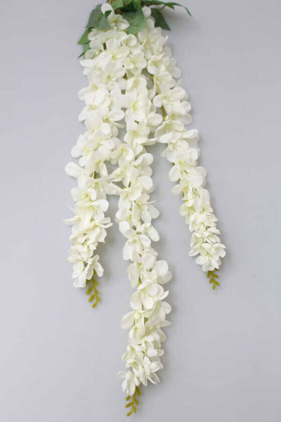 Yapay Çiçek 3lü Uzun Sarkan Sümbül 100 cm Beyaz - 1