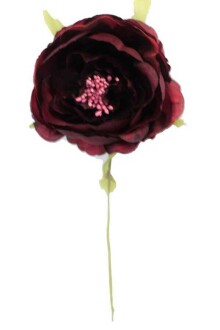 Yapay Çiçek İnce İpek Tek Dal Süsleme Gülü Bordo - Yapay Çiçek Sitesi
