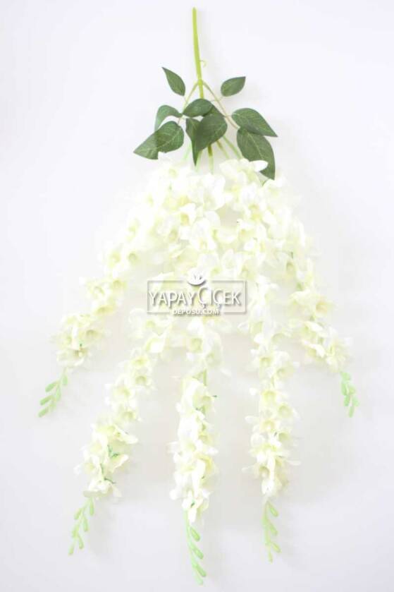 Yapay Çiçek Sarkan Begonvil Çiçeği 60 cm Kırık Beyaz - 1