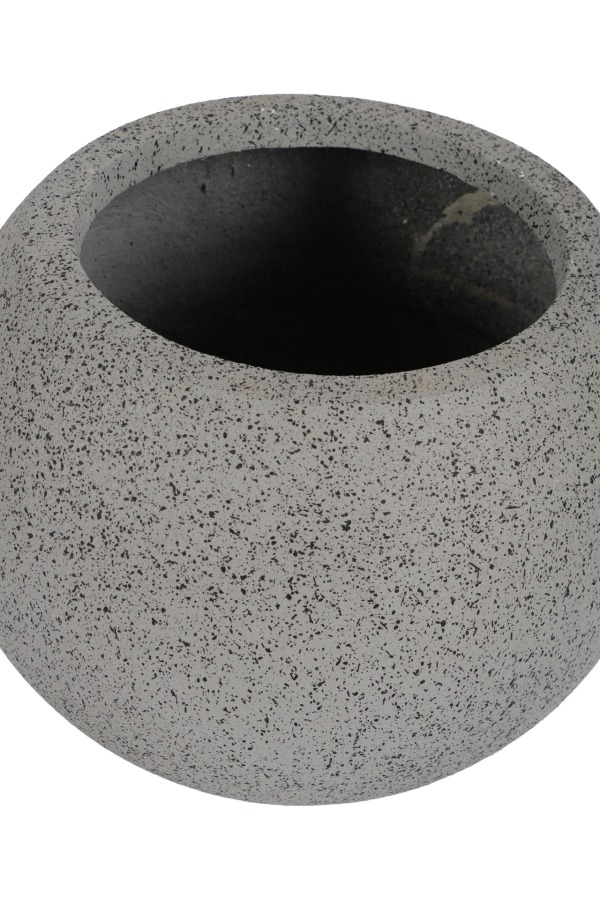 Yapay Çiçek Sitesi Yuvarlak Küre Gri Fiber Saksı Çap 40 cm - 2