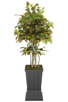 Yapay Çınar Ağacı 150 cm Yeşil-Kızıl - 2