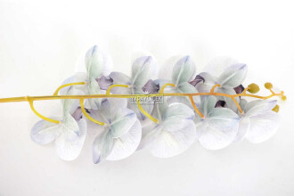 Yapay Dal Baskılı Orkide Çiçeği 88 cm Gri Mor - 4