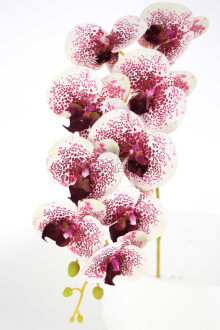 Yapay Dal Baskılı Orkide Çiçeği 88 cm Mürdüm Benekli - Yapay Çiçek Sitesi