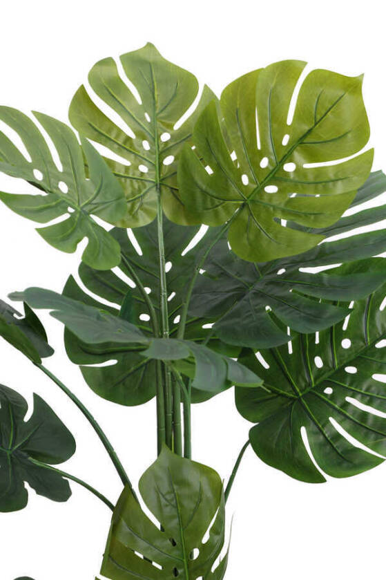 Yapay Deve Tabanı Ağacı Ahşap Saksıda 120 cm ( Monstera Deliciosa) - 4