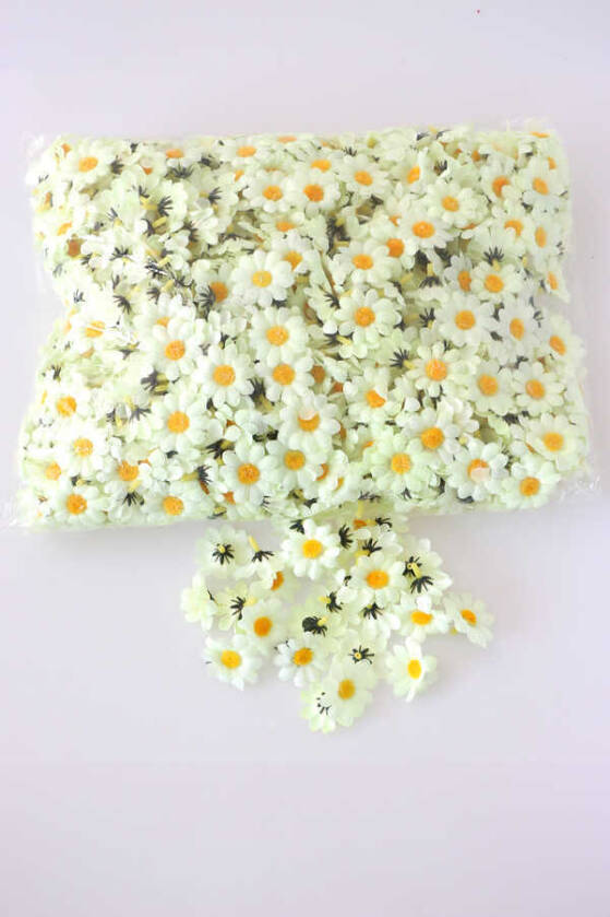 Yapay Kelle Papatya Kafa Papatya 100 Adet Bej - 1