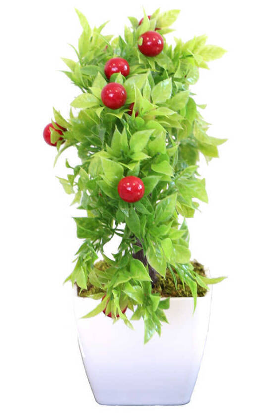 Yapay Kiraz Ağacı Melamin Saksıda 30 cm - 3