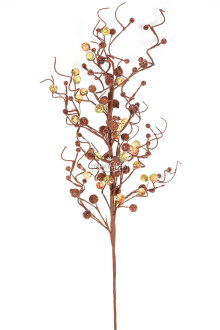 Yapay Kristal Taşlı Kokina Dal 65 cm Açık Kahve - Yapay Çiçek Sitesi