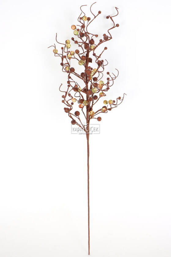 Yapay Kristal Taşlı Kokina Dal 65 cm Açık Kahve - 3