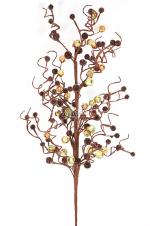 Yapay Kristal Taşlı Kokina Dal 65 cm Koyu Kahve - Yapay Çiçek Sitesi