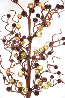 Yapay Kristal Taşlı Kokina Dal 65 cm Koyu Kahve - 2