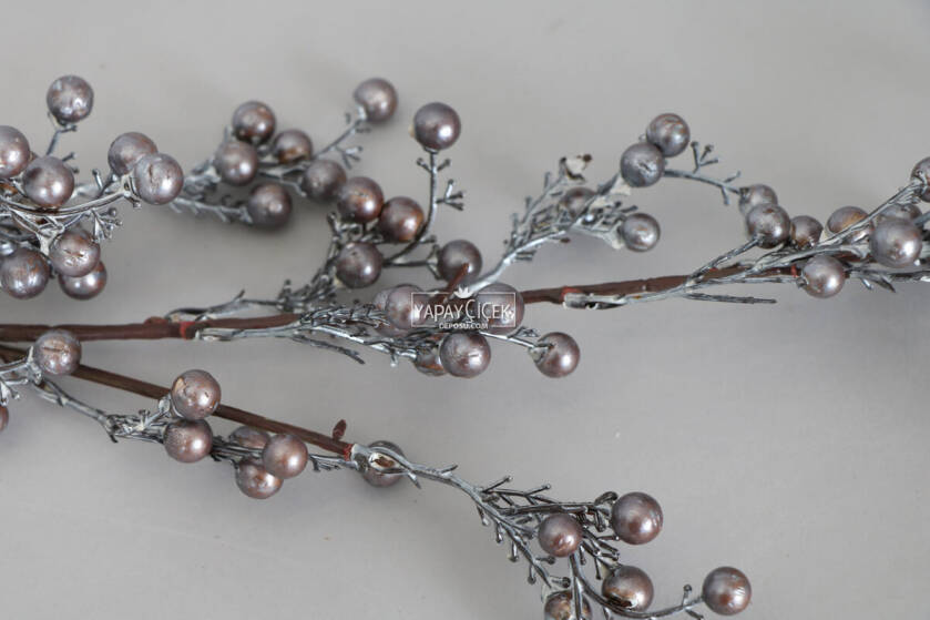 Yapay Lüx Karlı Kokina Dalı 80 cm Antrasit - 3